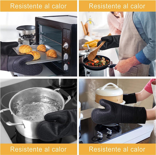 Yy Guantes De Silicon Cocina/horno 6 Piezas Resistente Al