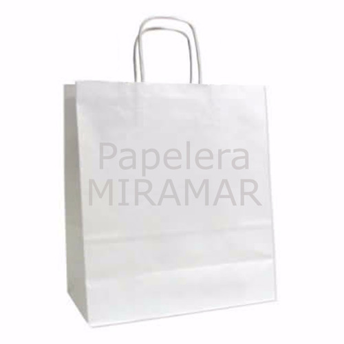 15 Bolsas 45x48x15cm Blancas - Papel Kraft Misionero Blanco