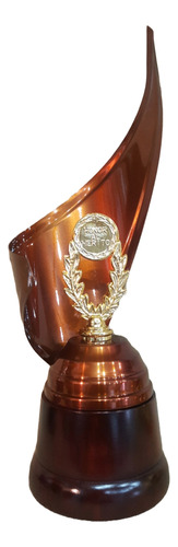 Trofeo Metálico Envolvente Honor Al Mérito 32cm Base Madera
