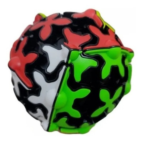 Cubo Esfera Rubik 3x3 Forma Engranaje Estructura Negra 