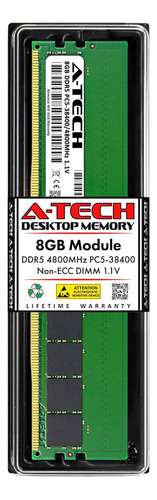 A-tech 8gb Ddr5 4800 Mhz Udimm Pc5-38400 Cl40 Dimm 288-pi...