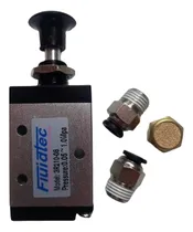 Comprar Valvula Neumatica Boton 3\u002F2 Vias Rosca 1\u002F4 Con Conectores