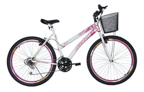 Mountain bike Athor Bikes Musa aro 26 18v freio v-brakes cor branco/rosa