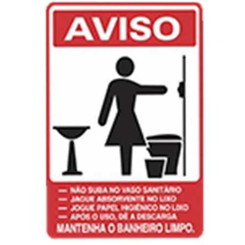 Placa Advertência Aviso Banheiro Feminino Unidade