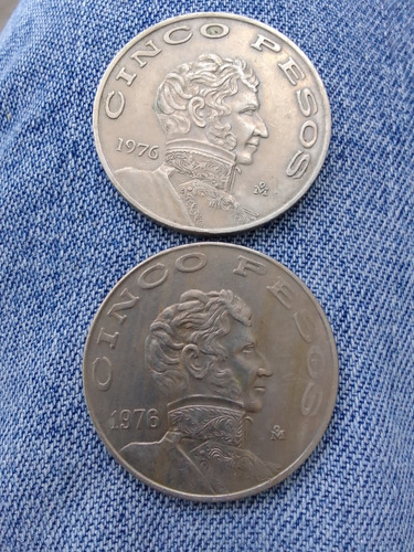 Cinco Pesos Guerrero,año 1976( Variantes)