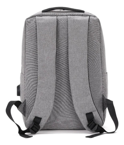 Mochila Masculina Para Faculdade/trabalho Entrada Usb Imperm Cor Preta Desenho Do Tecido Lisa