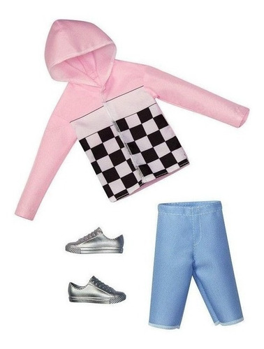 Imagem 1 de 3 de Roupa Do Ken Jaqueta Xadrez E Shorts Jeans Mattel Ms