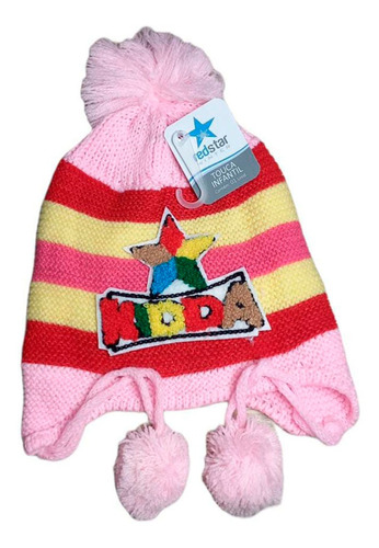 Touca Infantil De Crochet Pompom Inverno Varias Cores