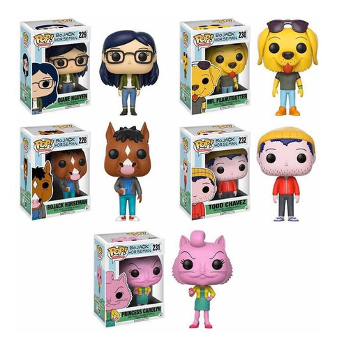 Funko Pop ! Netflix Bojack Horseman Set Of 5 W/ Protector