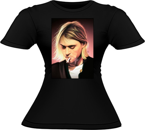 Polera Mujer Algodón Kurt Cobain Nirvana Rock