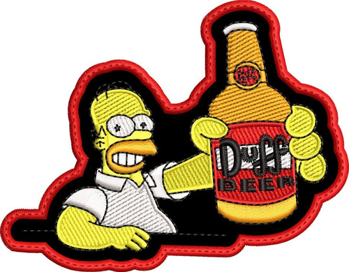 Parche Bordado Simpsons Homero Duff 9x7cm..clasico
