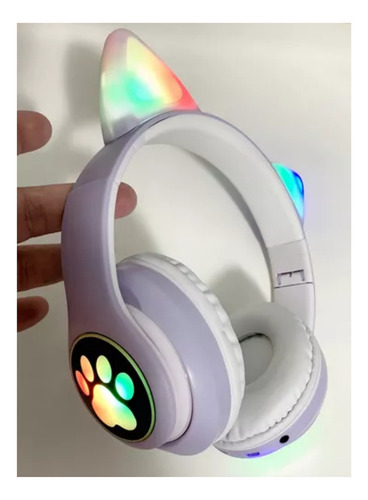 Fone De Ouvido Over-ear Gamer Sem Fio Cat Gaming Stn-28 Roxo