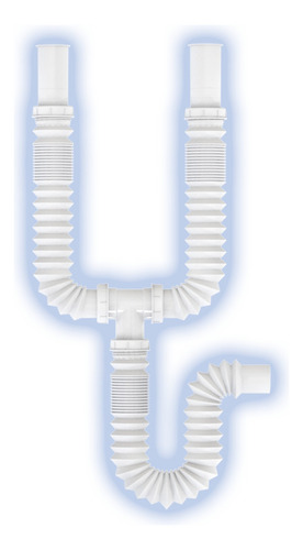 Fleximatic 2353 Desagüe Flexible Doble Trampa Ext 80 Cm Color Blanco