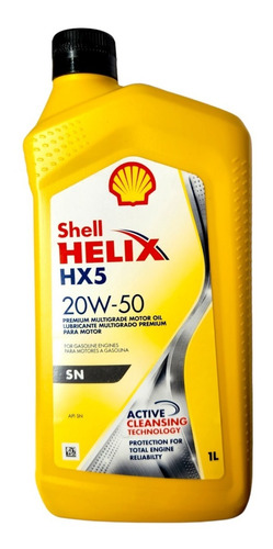 Aceite Lubricante Motor Mineral 20w50 Shell Helix Hx5 Sn 1 L