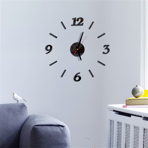 Reloj Adhesivo Acrílico De Pared Con Números Romanos T Diy H