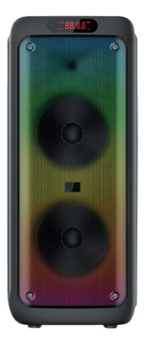 Parlante Portátil Aek S-21001 2x10'' Karaoke Bt Micro Luces Color Negro