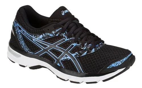 Tenis Asics Gel Excite 4 Negro Celeste Correr Supinador Env o gratis