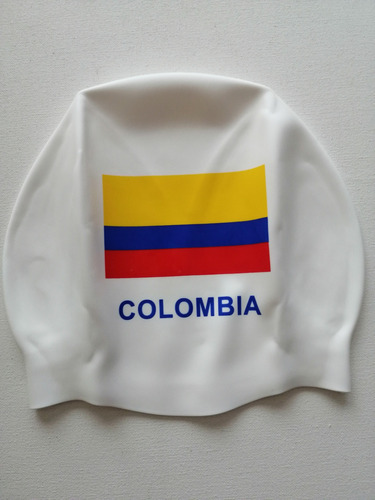 Gorro De Natación En Silicona, Con Bandera De Colombia 