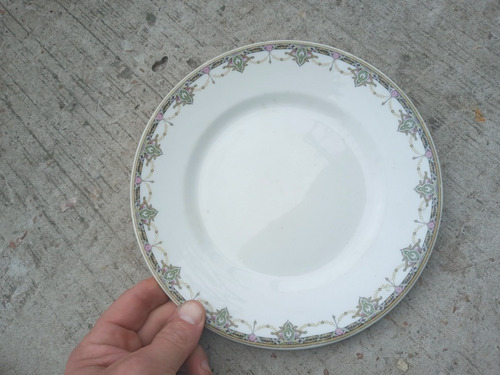 5 Antiguos Platos Playos Limoges France 22cm Diametro (Usado)
