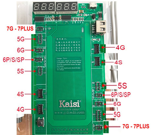 Placa De Teste Reativar Bateria iPhone 4 5 6 6s 7 Kaisi 9201