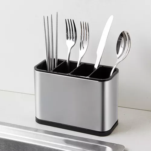 Laxinis World Soporte para utensilios de cocina de acero inoxidable,  organizador grande de utensilios, diseño rectangular moderno, utensilio de  6.1 x