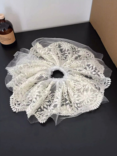 Scrunchies Grandes De Encaje Ligas Para El Cabello 10 Pzs