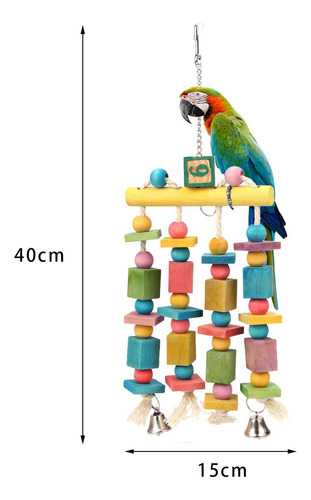 Jaula De Madera Para Loros, Juguetes Para Morder, Pinzones,