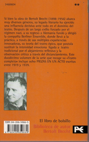 Piezas En Un Acto - Brecht - Alianza Editorial