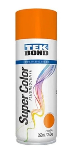 Tinta Spray Tek Bond Laranja Florecente Neon Uso Geral 350ml