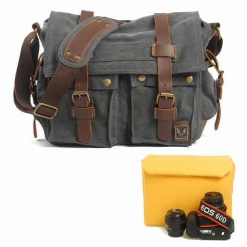 Lona Cámara Hombro Messenger Bag Caso Acolchado Relleno Para