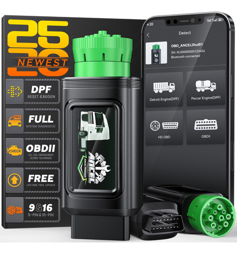 Scanner Ancel Hd110 Para Camiones, Sistema Hdobd Y Obd2