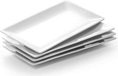 Platos Rectangulares Dowan Para Servir 24cm, X 4 Unidades