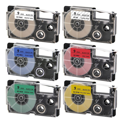 6pcs Color Mixto Xr-9we Xr-9x Xr-9yw Para Casio Kl-60 Kl-120