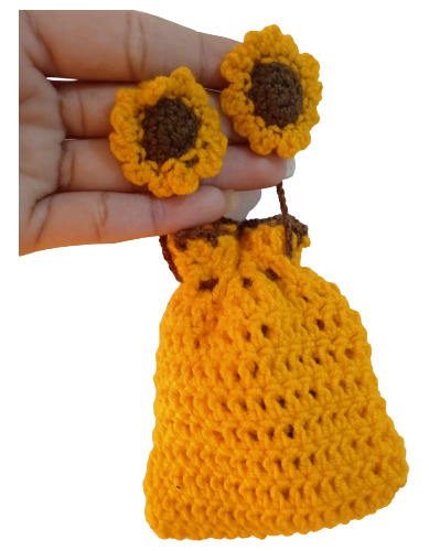 Monedero Crochet De Girasol 