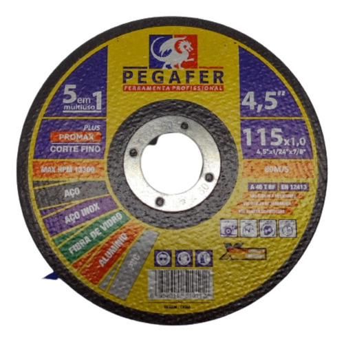 Imagem 5 de 5 de Disco De Corte Fino Inox 4.1/2 X 1,0 Esmeriladeira C/ 10 Und