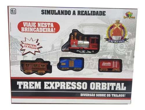 Trem Ferrovia Locomotiva Brinquedo Ferrorama Trilhos Criança