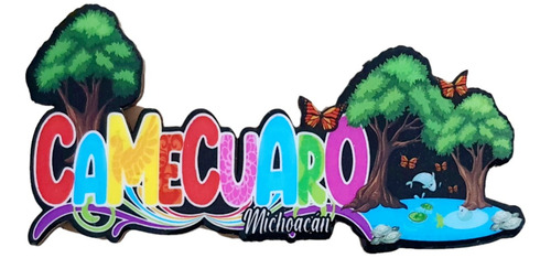 Camecuaro Michoacan Lago Recuerdo Souvenir Iman Mdf A175