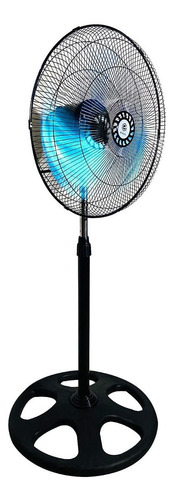 Ventilador De Pedestal Fijo Metálico 18 Pulgadas 3 Aspas 45 Cm 60 Negro Plata Metal 3