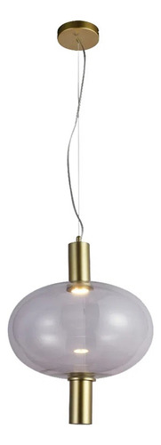 Colgante de techo LED bivolt de vidrio ahumado dorado Kira HM017gc