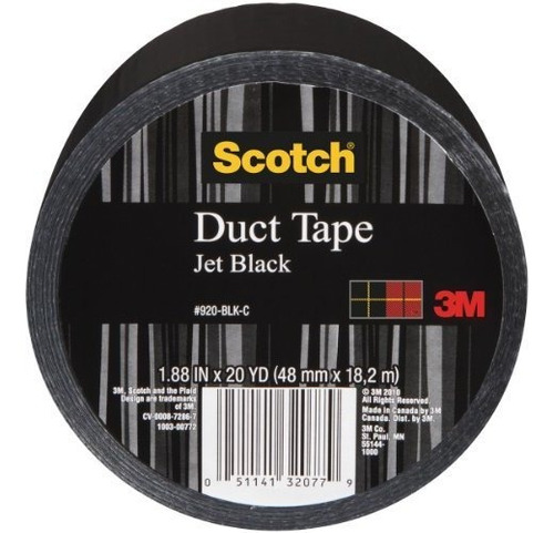 Cinta Tape, Negro Azabache, 1.88 Pulgadas Por 20 Yardas