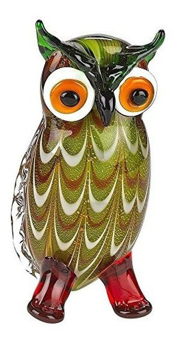 Escultura De Badash - Búho De Cristal De Estilo Murano Es U