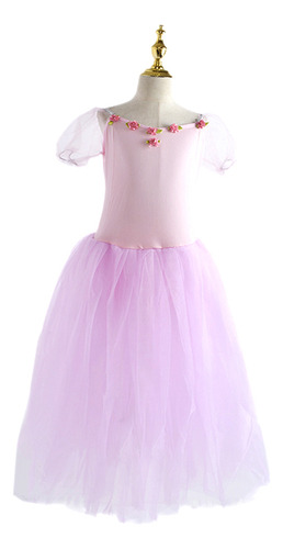 Vestido Largo Con Falda Tutú De Ballet Para Niñas