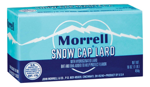Manteca De Cerdo Morrell Importada 454g 48pzas Snow Cap Lard