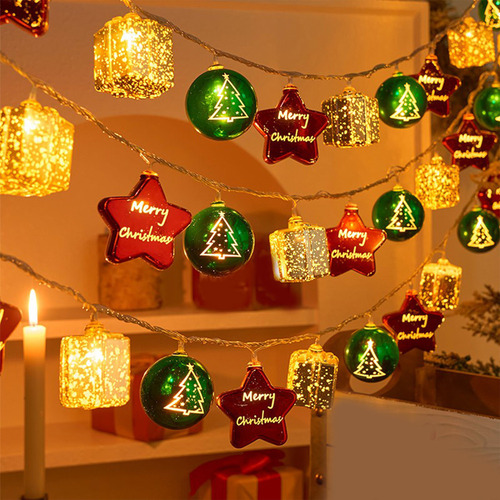 Caja De Regalo Led Para Decoración Navideña, Cadena De Luces