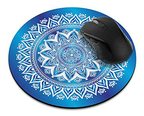 Mousepad Antideslizante Mandala Azul & Blanco
