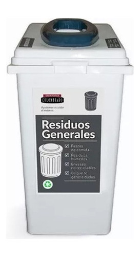 Recipiente Basura Reciclado Colombraro Adosable 60 Lts Mm