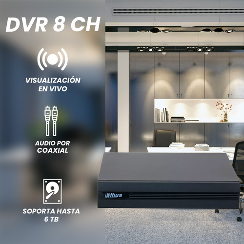 Kit Videovigilancia Dahua 6 Cámaras 2mp 1080p 3Tb baluns