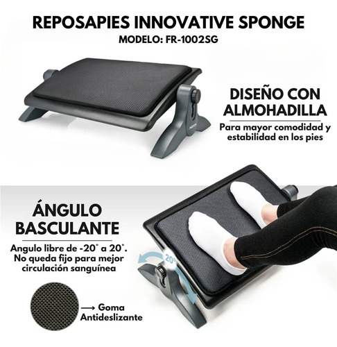 Reposa Pies Oficina Escritorio Aidata Acolchado Fr1002sg