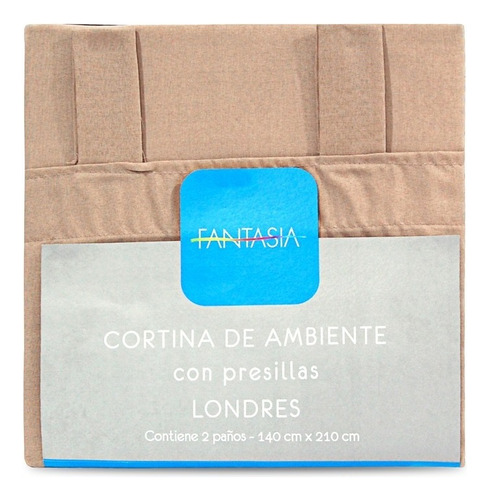 Cortina Fantasia Londres Con Presillas 2 Paños