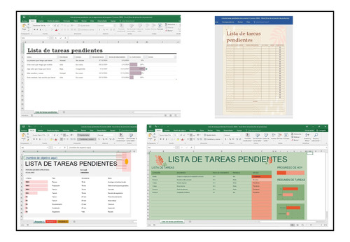 Combo X4 De Excel Para Registro De Tareas Pendientes (2024)